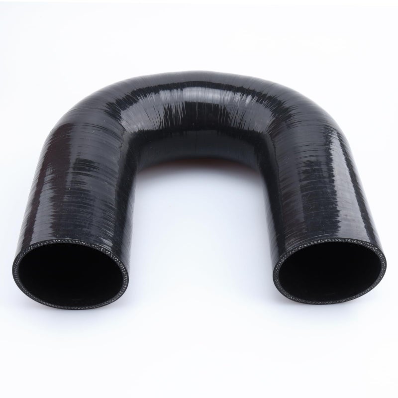 AC PERFORMANCE ID 3" (76mm) U Shape Hose, 180 Degree Elbow Coupler, Center to Center Distance 7.5" (190mm), Leg Length 9" (228mm), 3-Ply Reinforced, Automotive Pure Silicone Hose, Black - Image 3